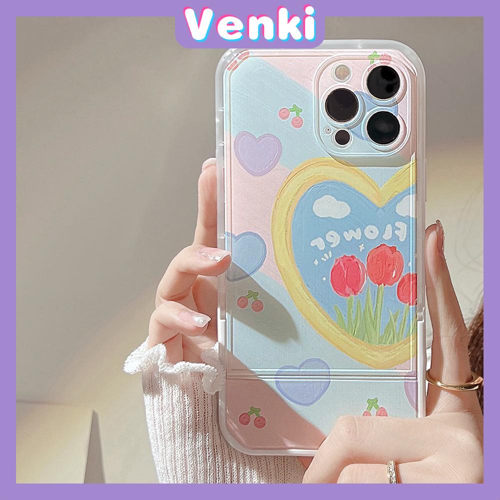 iPhone Case with Invisible Folding Stand Silicone Soft Case Airbag Shockproof Protection Camera Cartoon Cute Compatible For iPhone 11 Pro Max 13 Pro Max 12 Pro Max 7Plus xr XS Max