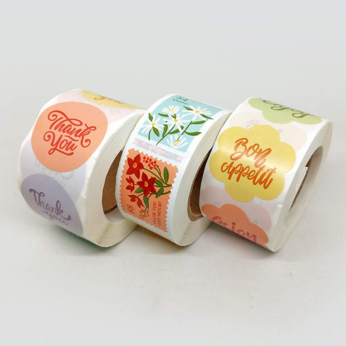 

Label Sticker Thank You Stiker Dekoratif Bon Appetit Enjoy Colorfull (1 Roll/ 500pcs)