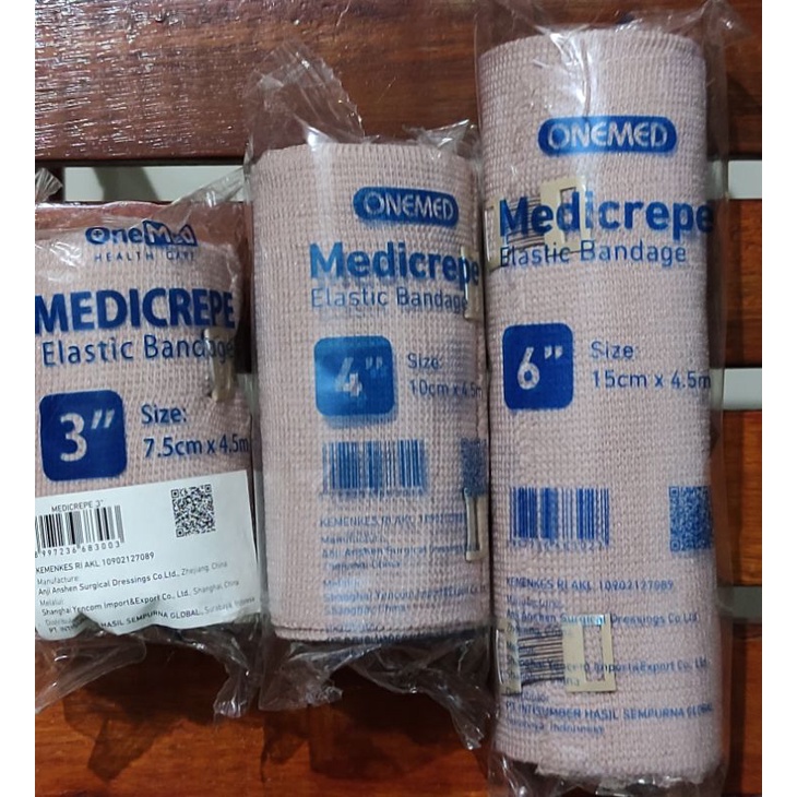 Medicrepe Perban Elastis One Med Ukuran 3 Inc / 4 Inc / 6 Ich / Perban Elastis / Penyangga Tangan Keseleo