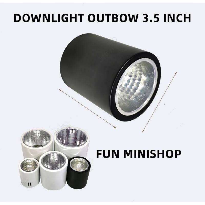 KAP DOWNLIGHT OUTBOW 3.5 INCH BULAT FITTING E27 BLACK &amp; WHITE PLAFON