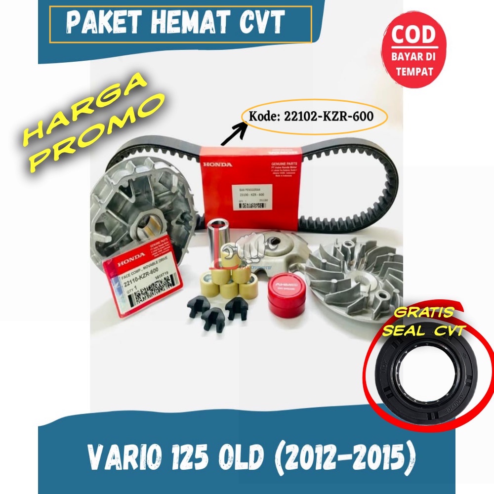 SATU PAKET CVT RUMAH ROLLER SET VARIO 125 OLD , KIPAS CVT VARIO 125 OLD / VANBELT V-BELT VARIO 125 O