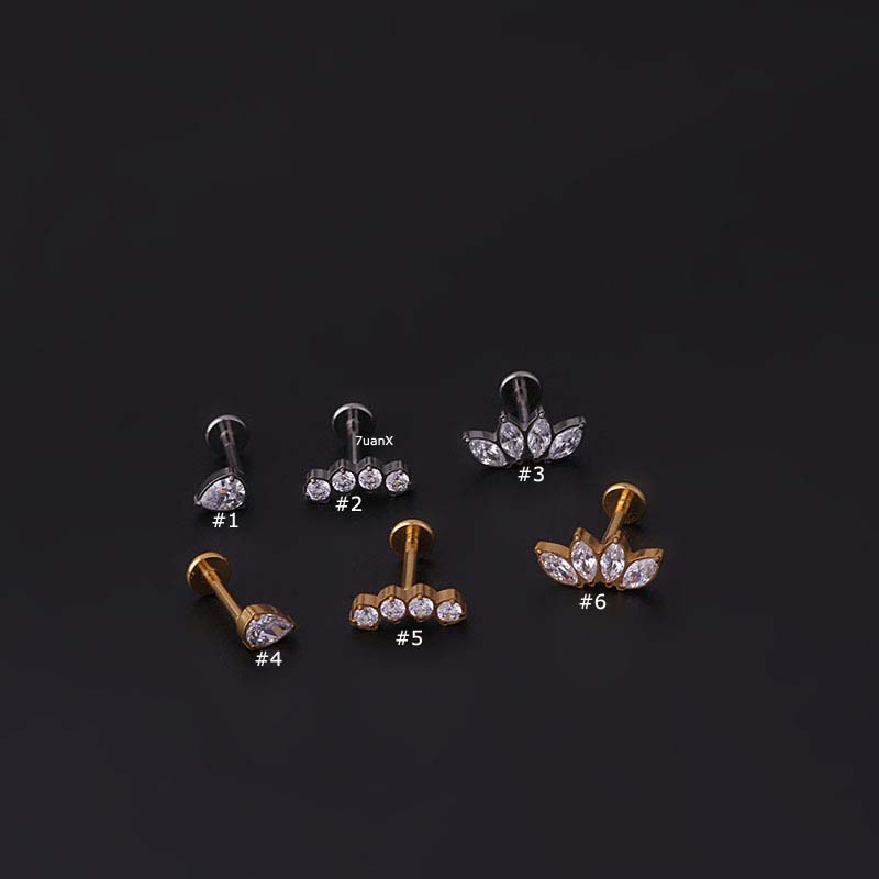 1pc Anting Tindik Bibirtulang Rawan Telinga Bahan Titanium Steel G23 16gauge