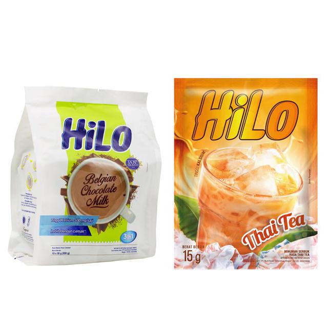 HiLo Active Belgian Chocolate 30 gr 10's & HiLo Thai Tea