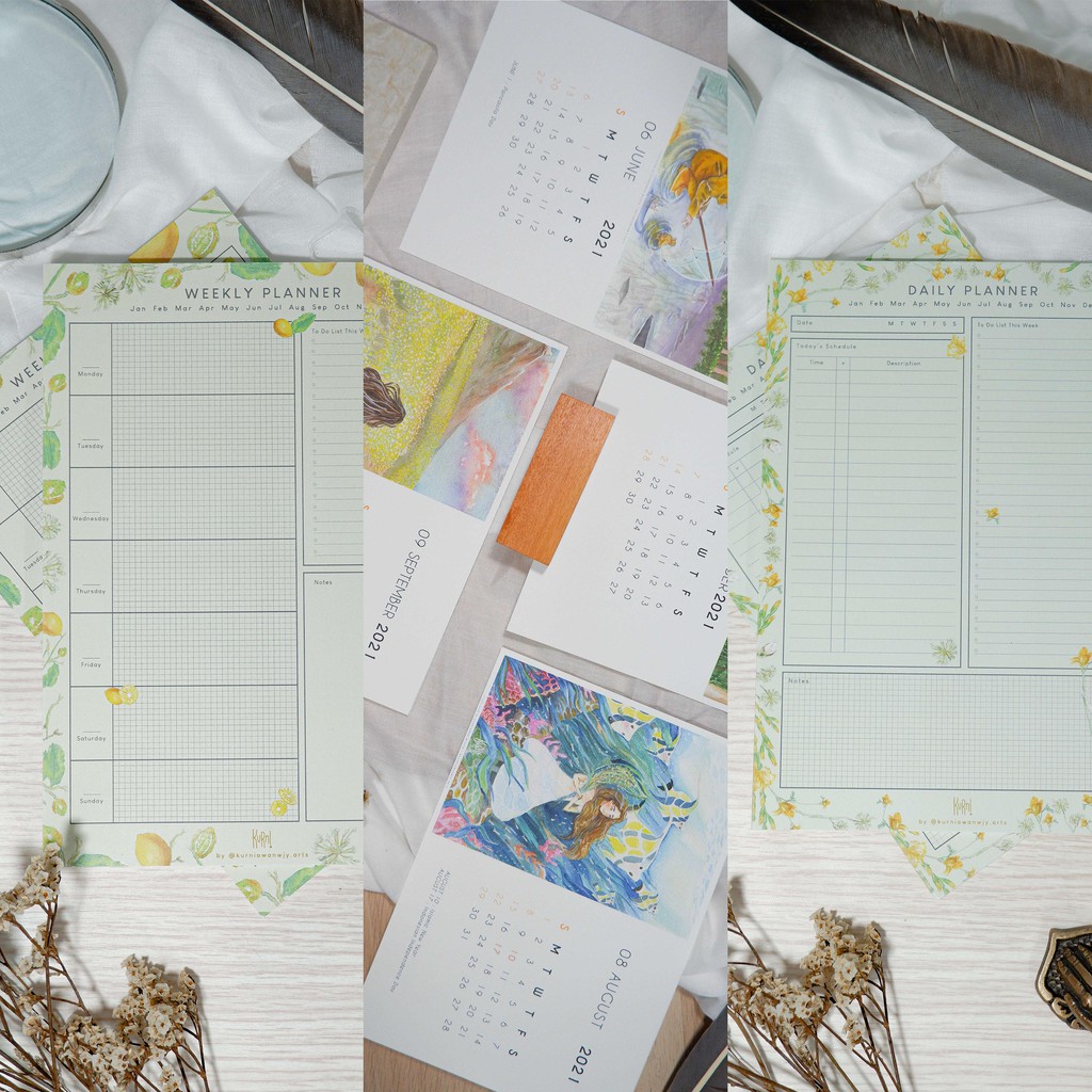 

PAKET PLANNER 1 - KALENDER 2021, WEEKLY PLANNER A5, DAILY PLANNER A5 | MEMO PAD | AGENDA