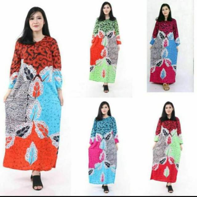 LONGDRES BATIK WARNA LONGDRES MAURA PEKALONGAN DASTER KENCANA UNGU MURAH