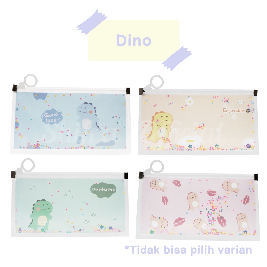 Shifra Tas Kosmetik Pouch Bag Mika Tempat Make Up Anti Air Animal Dino Narwhal