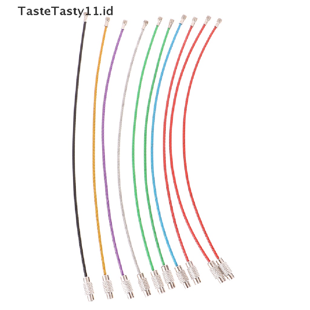 (Tastetasty) 10pcs Tali Gantungan Kunci Bahan Stainless Steel