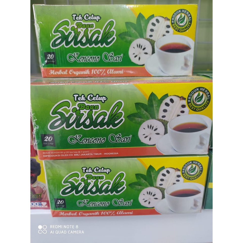 

Mujarab Banget : Teh Celup Daun Sirsak Kencono Sari Asli Murah Berkhasiat Teh herbal anti kanker