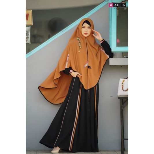 GAMIS SET AULIA FASHION ZAYBA TASSEL BROWN