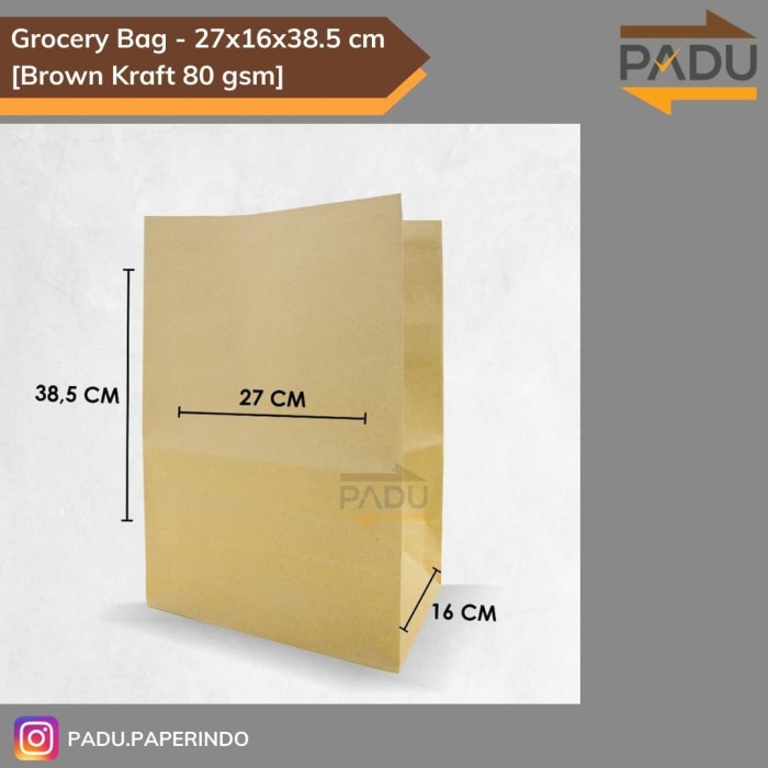 

Ginger- Grocery Bag 27x16 x38.5 cm - SOS Paper Bag / Kantong Belanja