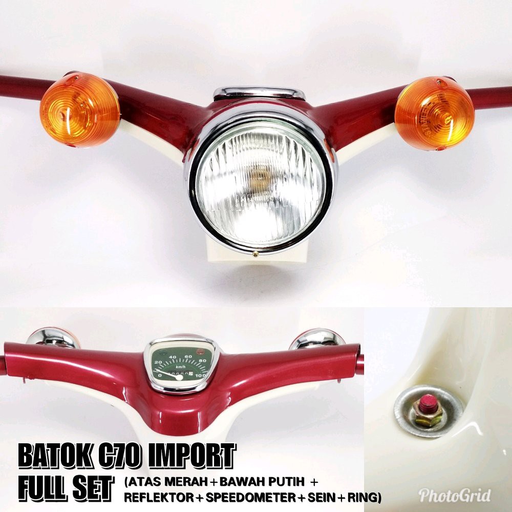 STANG STIR C70 KOMPLIT BATOK MERAH  bac5705