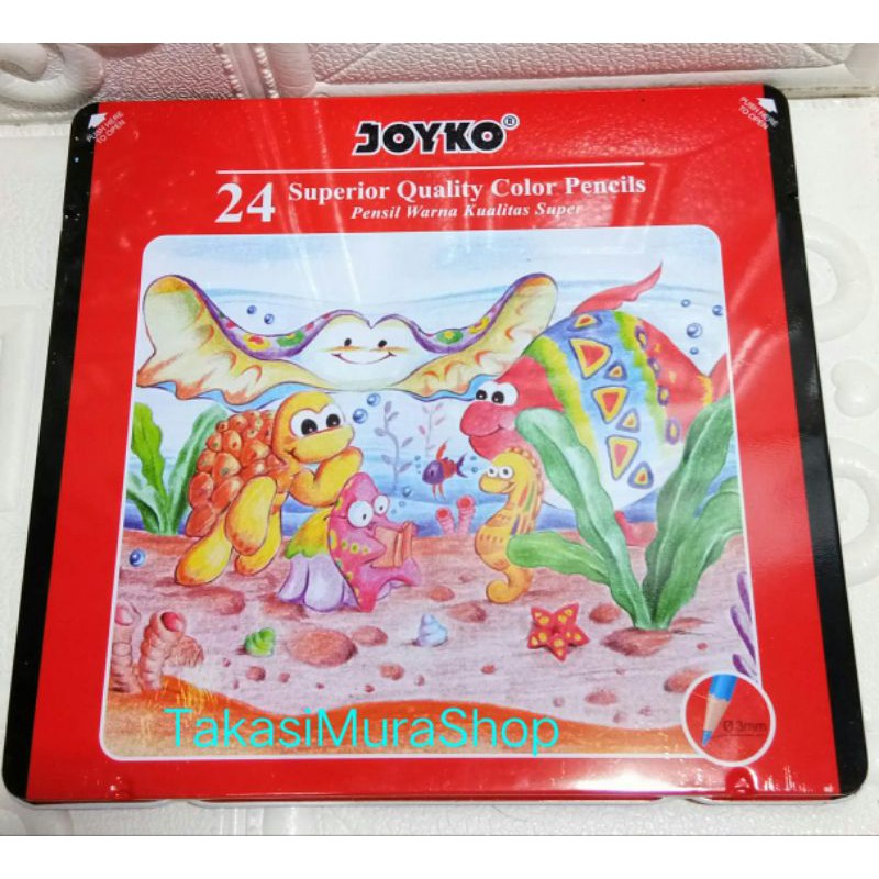 

Pensil Gambar Joyko 24 warna kemasan Kaleng SEGIEMPAT