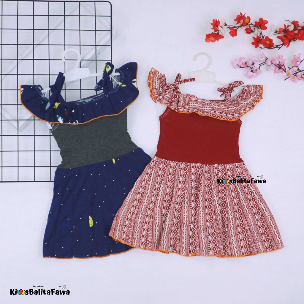 Dress Moza uk Bayi 3-12 Bulan / Dres Kensi Tanktop Baju Anak Perempuan Cewek Gaun Import Adem Murah