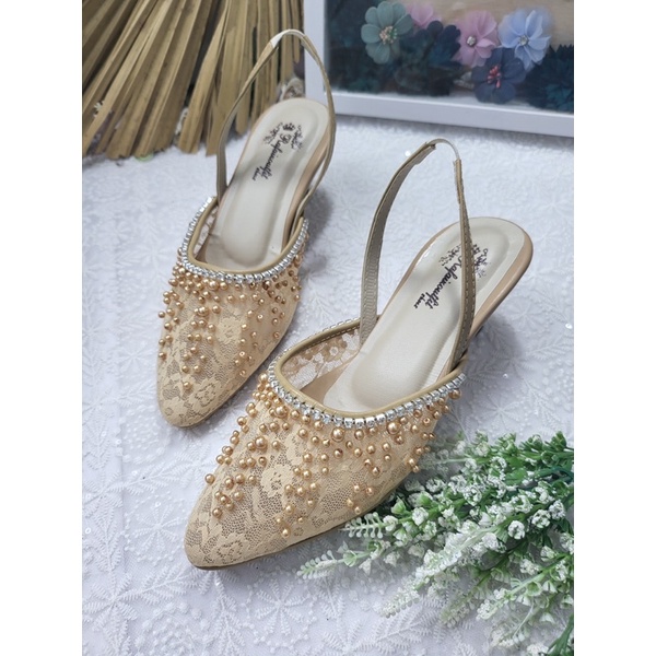 sepatu wedding wanita Rachel nude tali 5cm lancip