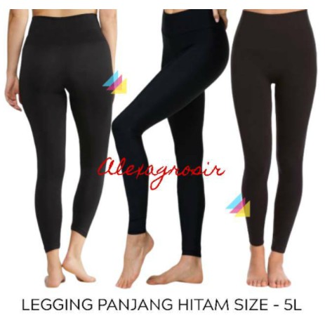 12 PCS Legging Wanita HITAM Panjang Polos GROSIR