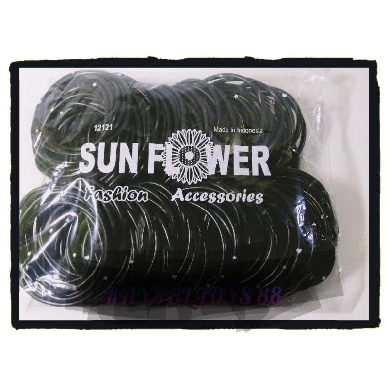 Gelang karet hitam polos / karet gelang polos isi 144