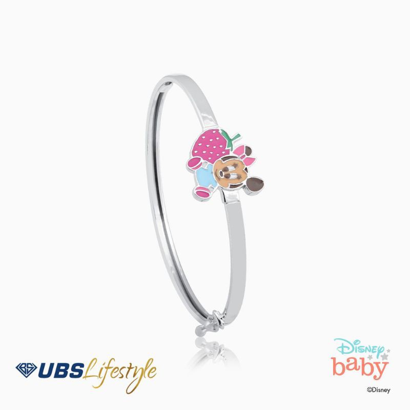 GELANG EMAS BAYI UBS DISNEY MINNIE MOUSE - 17K PUTIH - VGY0109