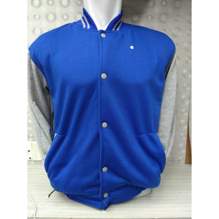 Jaket Baseball Varsity Biru - Abu Misty