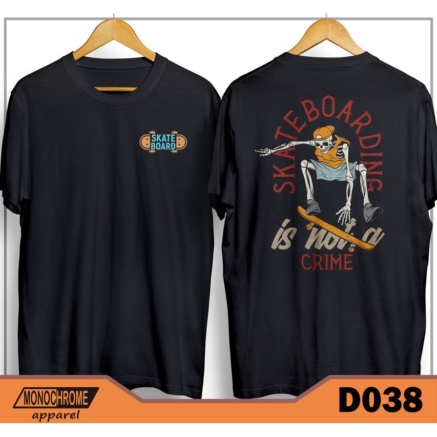 D038 Kaos Baju Skate Skater Skaters Skateboard Distro Pria