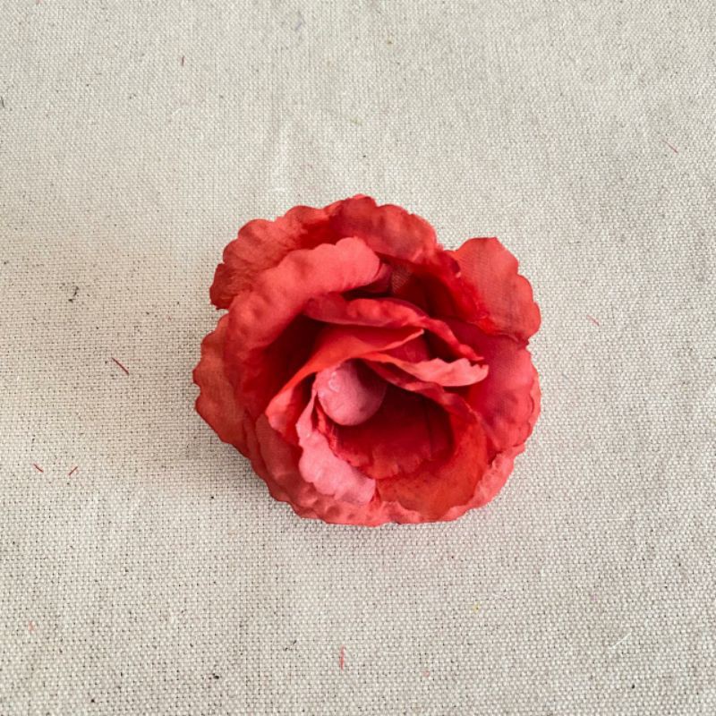 Kuntum Bunga Mawar Rose FL (Satuan) Bunga Artificial / Bunga Plastik / Bunga Dekorasi / Pernikahan-Merah darah