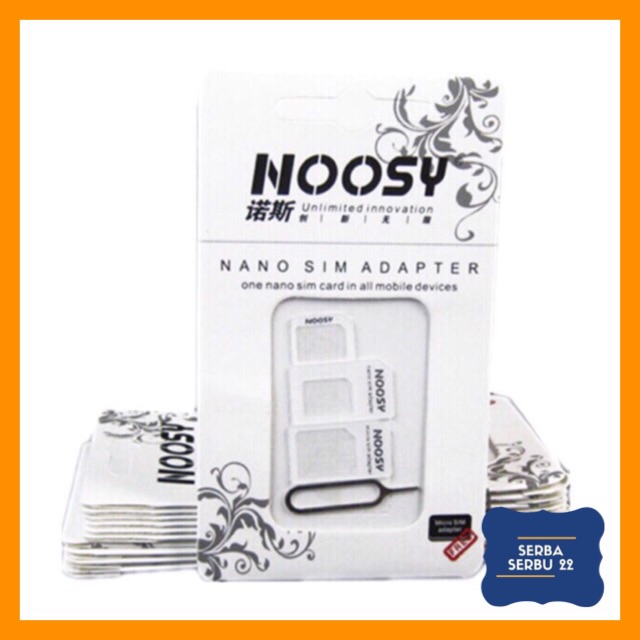 NOOSY SIMCARD ADAPTER 3 in 1 / NOOSY PIN STANDAR MICRO NANO / PEMBUKA SIMCARD