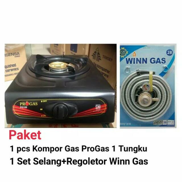Paket Komplit kompor gas 1 tungku PRogas