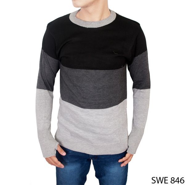 Sweater Pria Casual Rajut Abu – SWE 846