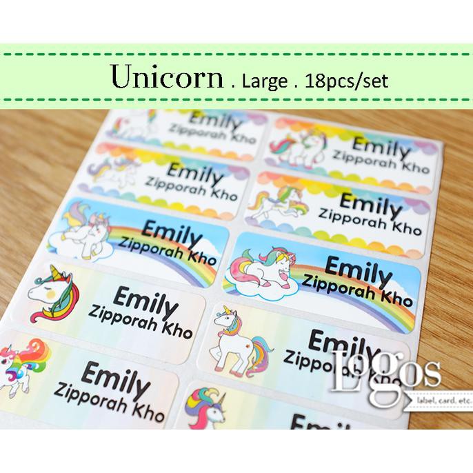 

Ini Unicorn Large. Stiker Label Nama Waterproof Stiker Nama Anak Kuda Pony Ori