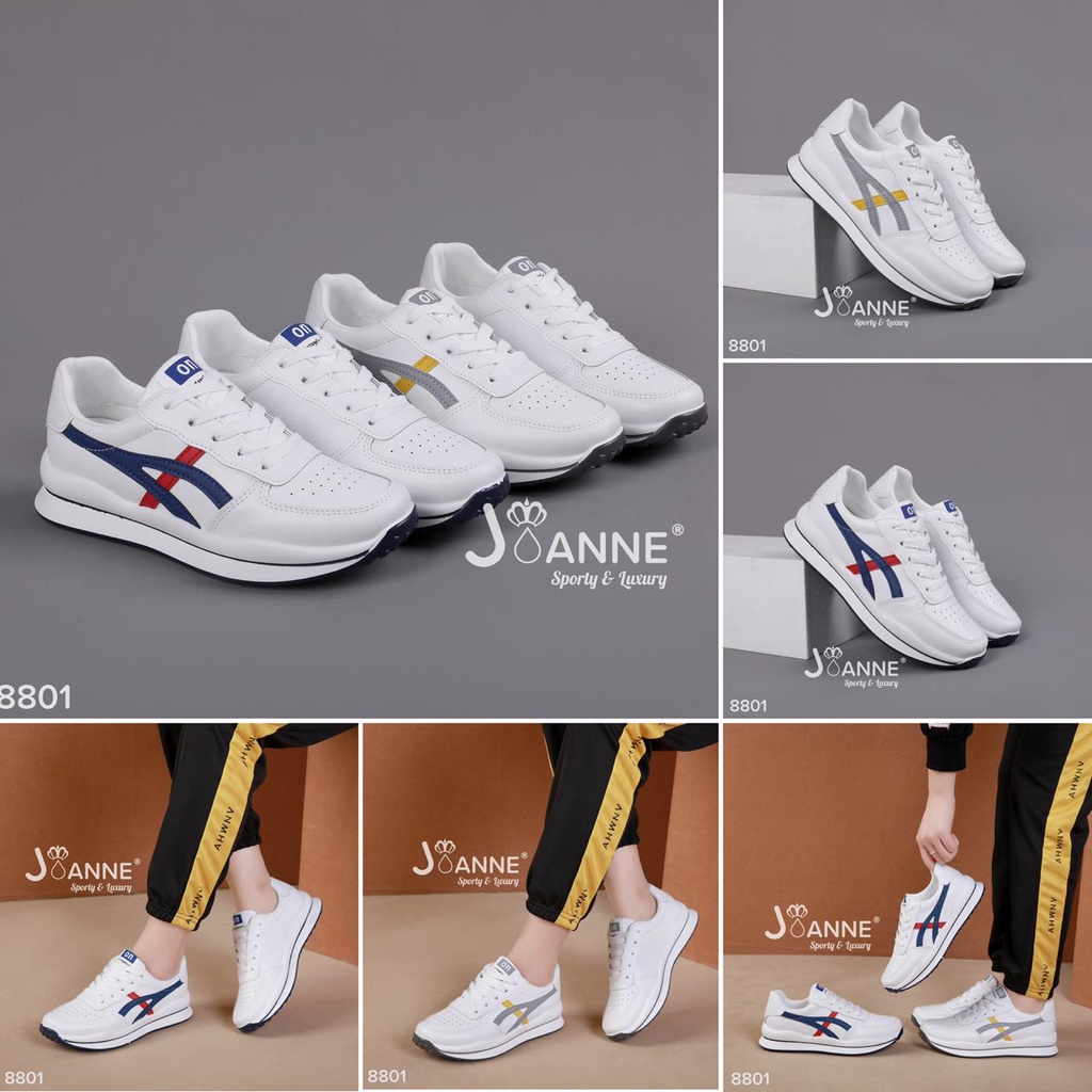 JOANNE Leather Sneakers Shoes #8801 ORIGINAL