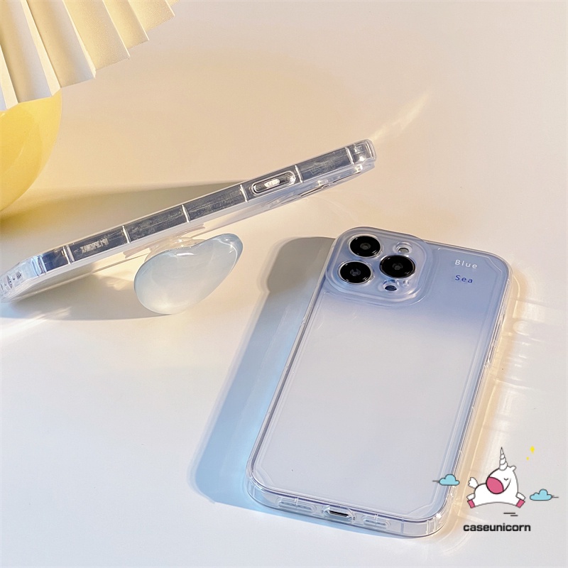 Case Realme C55 C33 C30 C21Y C15 C35 C11 C31 C3 C25 C25s C12 C25Y C20 C21 GT 10 8 8i 6i 5 9i 5i 8pro 9pro Soft Case Gradasi Biru Dengan Braket Stand Tempat Cincin Hati Love Lucu