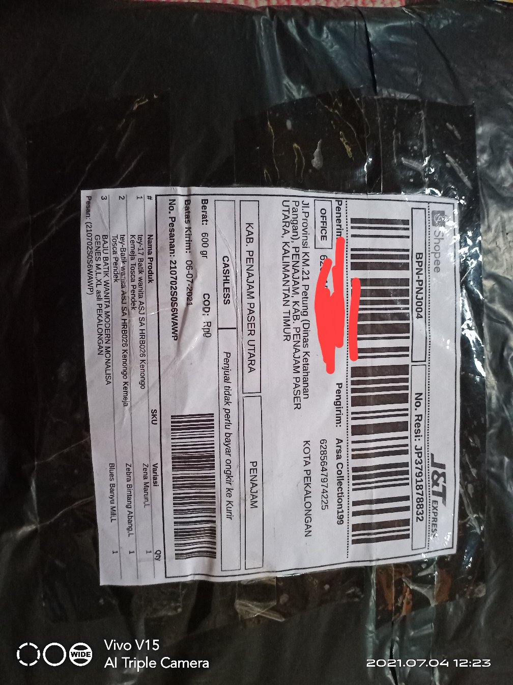 Tey-batik Wanita Asj Sa Hrb026 Kenongo Kemeja Tosca Pendek