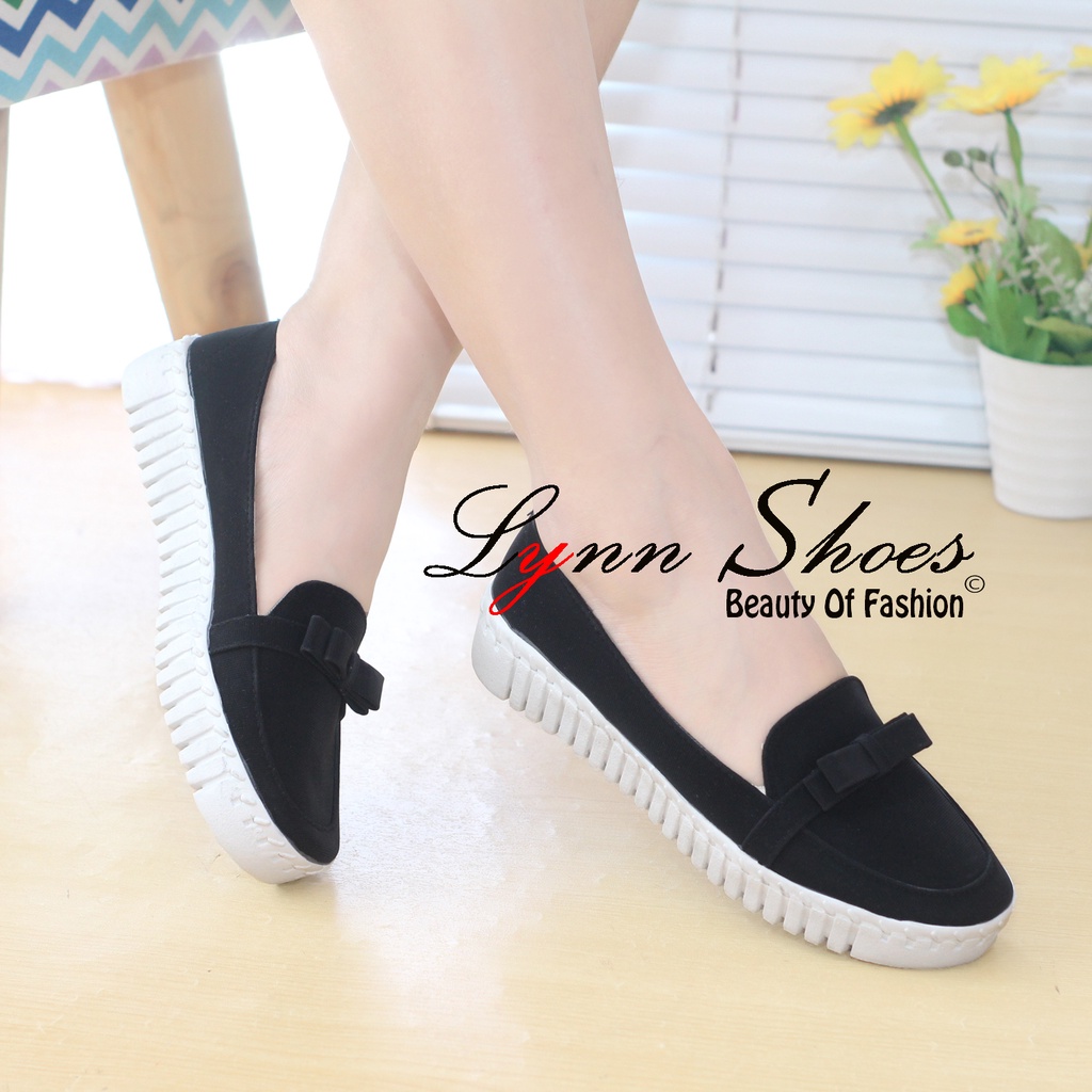 Lynn Sepatu Slip On Wanita K5MG  - Biru / Coklat / Cream / Hitam / Pink