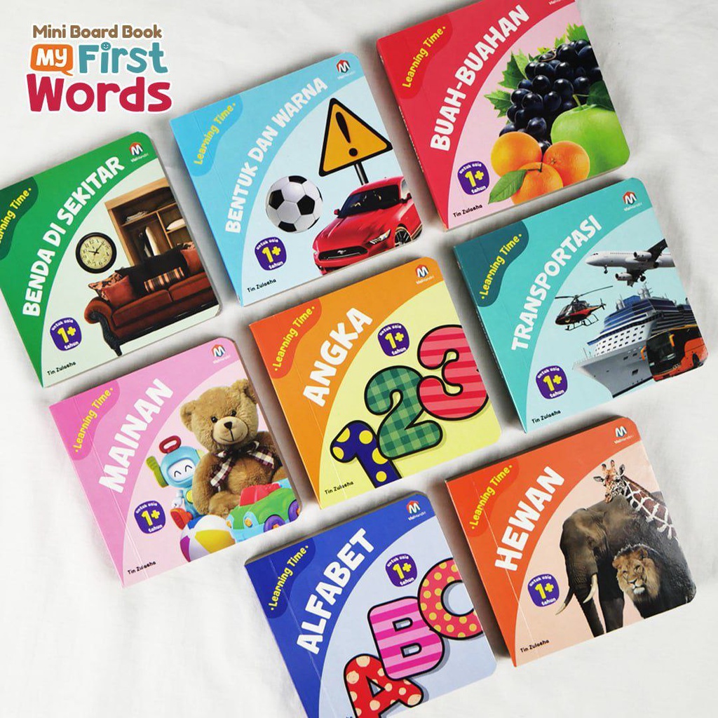Bluescorner Books - ZiyadBooks - Mini Board Book Learning Time My First Word Mini Board Book Bayi Bu