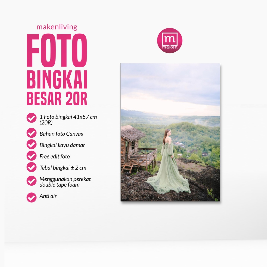 Makenliving Foto Bingkai Besar 20R (wajib baca deskripsi)