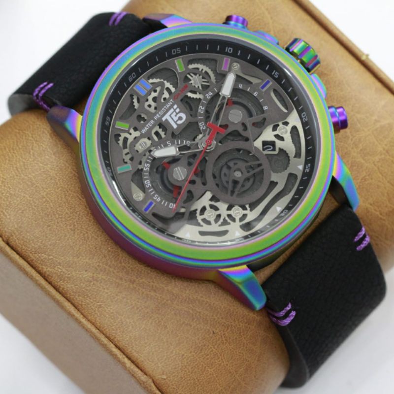 T5 H3624 Original jam tangan pria T5 H 3624 Rainbow