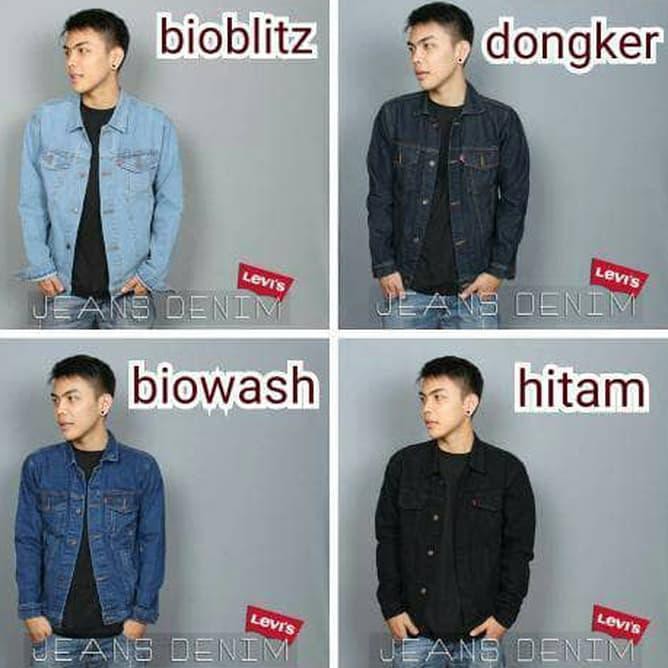 5H9T Jaket Jeans Denim Pria / Jaket Jeans Pria Premium - Biru, M Aekq