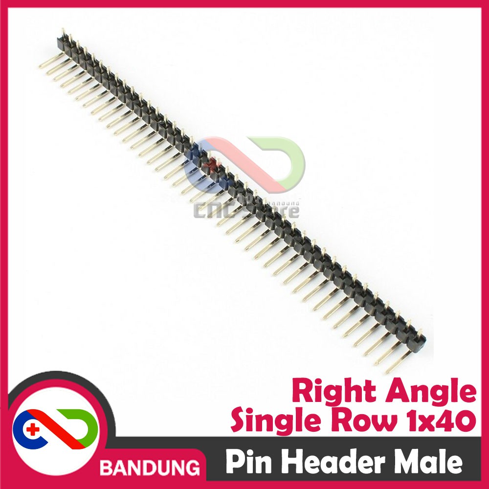 PIN HEADER STRIP MALE SINGLE ROW 1X40 2.54MM RIGHT ANGLE L SHAPE