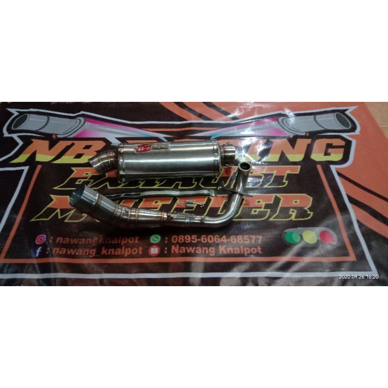 Knalpot racing CLD C3 motor beat vario mio genio model oval semi stenlis