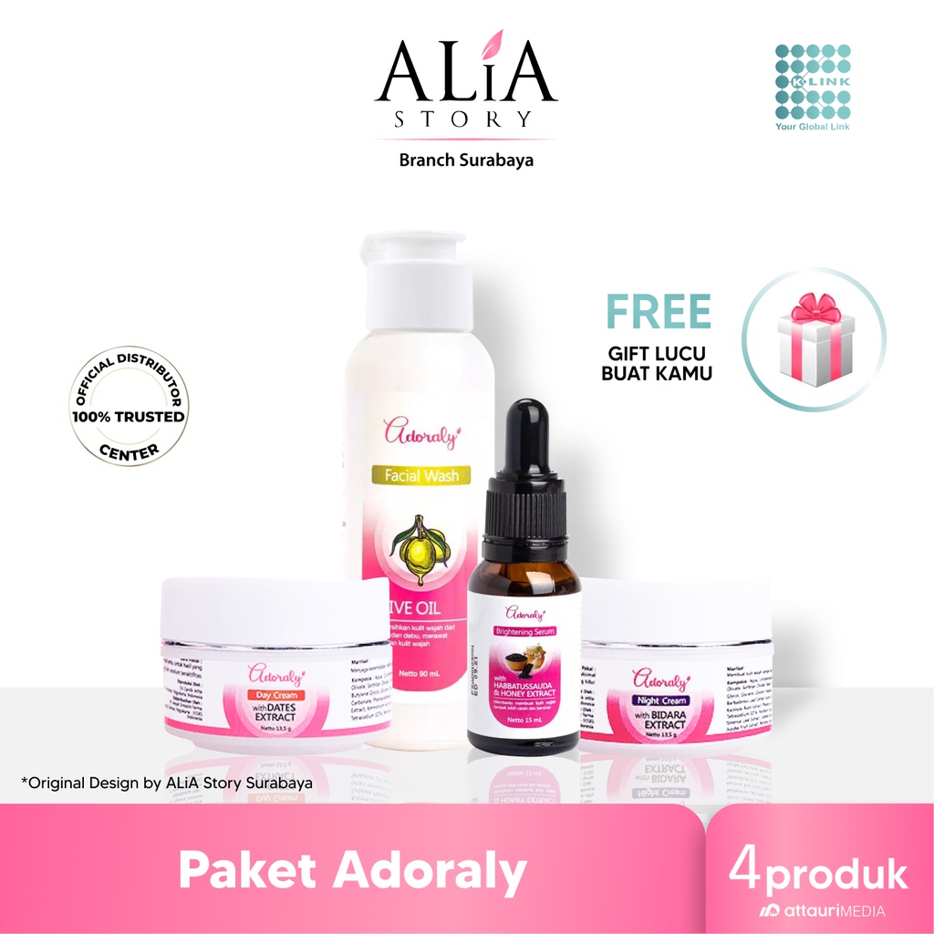 Adoraly Skincare Series Penghilang Flek Hitam Anti Jerawat Facial Wash Day Night Cream Skincare Mura