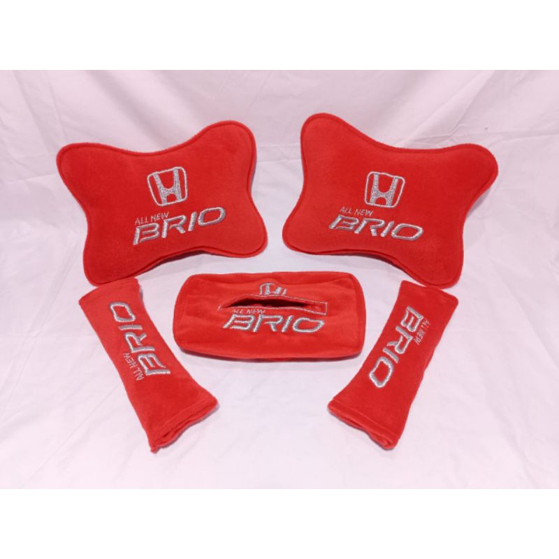 bantal headrest honda brio aksesoris interior mobil