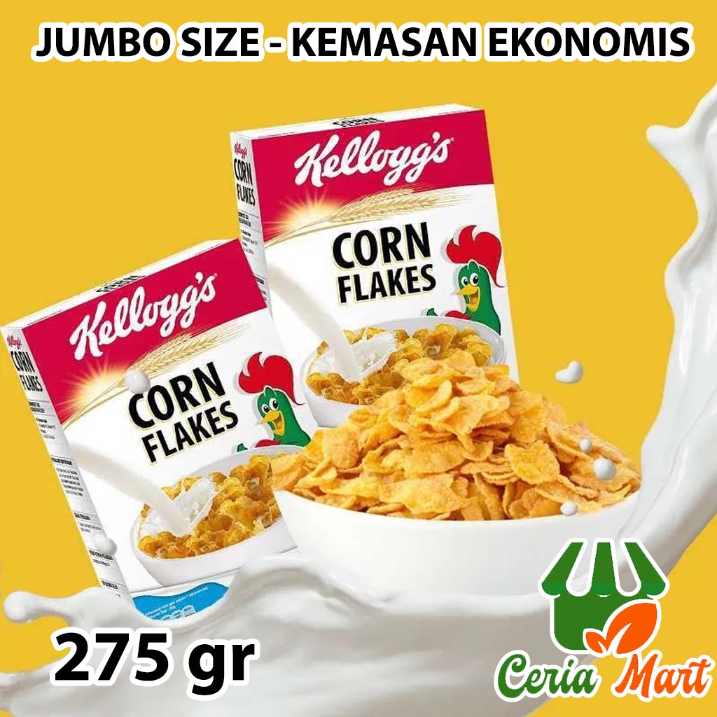 

Kellogs Sereal Corn Flakes Cereal 275 gr Kemasan Jumbo Ekonomis