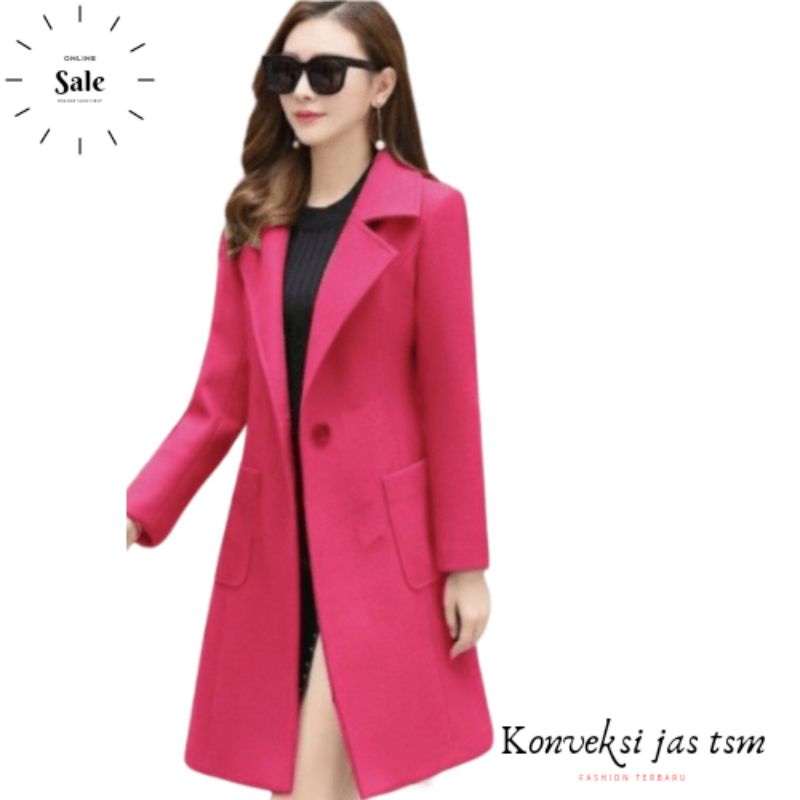 POCKET LONG COAT / LONG BLAZER COAT/ LONG COAT WANITA/ BLAZER PANJANG CEWE