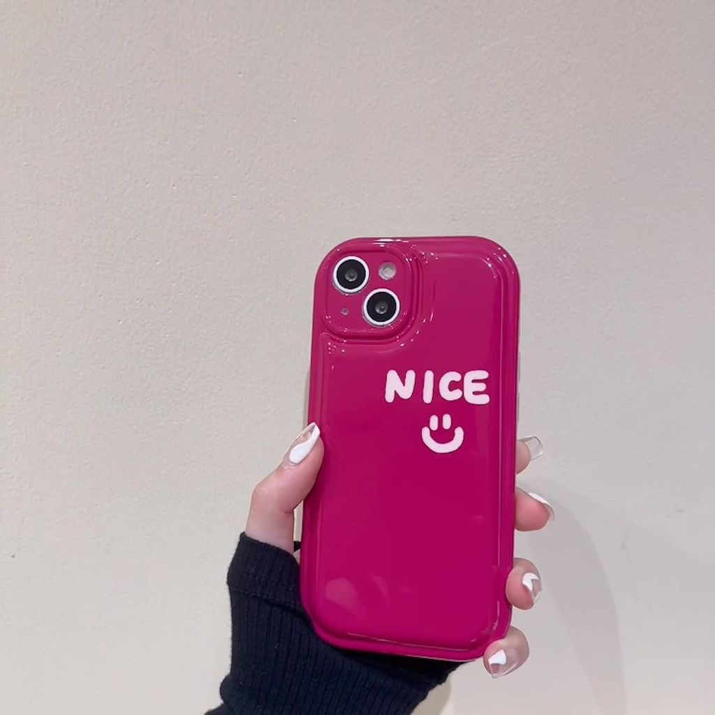 Case Desain Print Smile Warna Merah Untuk IPhone 12 13 11 Pro Max X Xs Max Xr