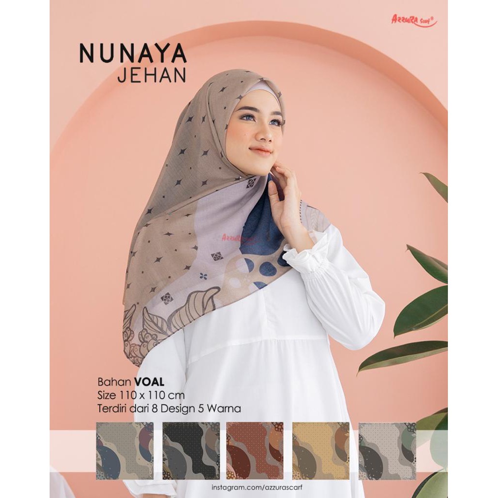 fuukuu Premium Hijab Jilbab Nunaya Jehan Kerudung Segi Empat Square Motif Scarf Laser Cut Murah