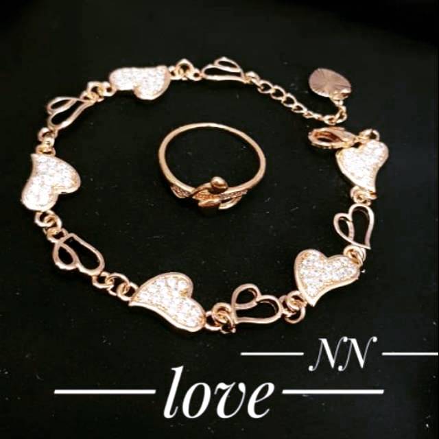 Xuping set perhiasan love lapis emas 24k 0811