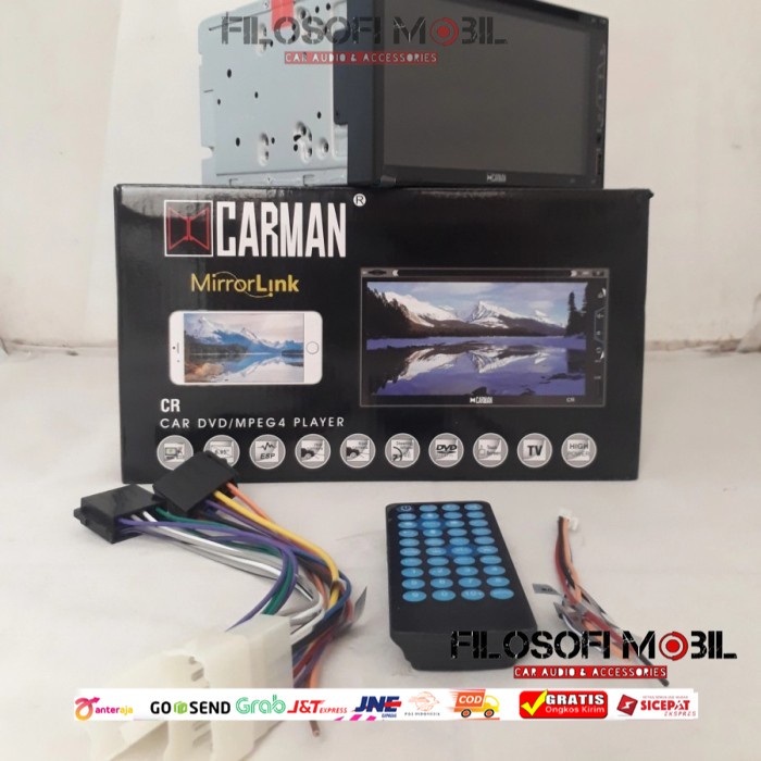 Head Unit Double Din 7 Inch Carman Car DVD / MPEG4 Player - fm