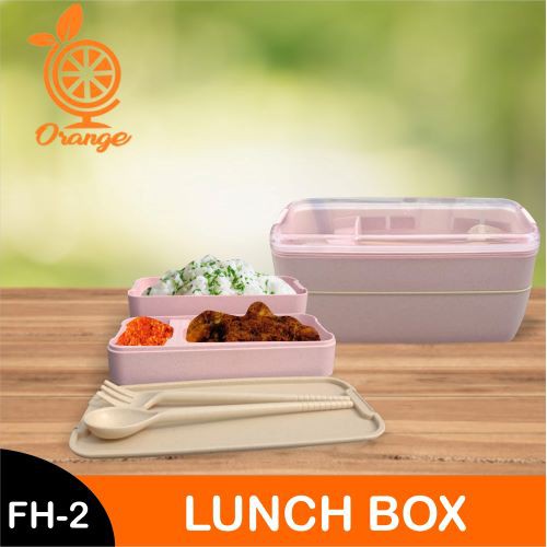 COD Termurah Lunch Box Kotak Makan 2 Susun Lunch Box Anti Tumpah Kotak Bekal Makanan Anak Free Sendok &amp; Garpu GOSHOP88