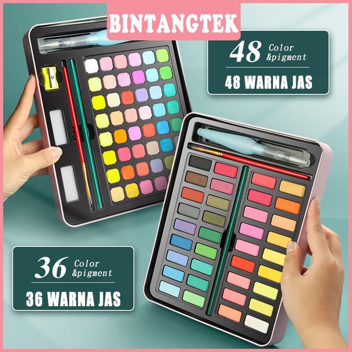 

36/48Alat Cat Air Set (Termasuk Kuas Dan Kertas Gambaran)Spot