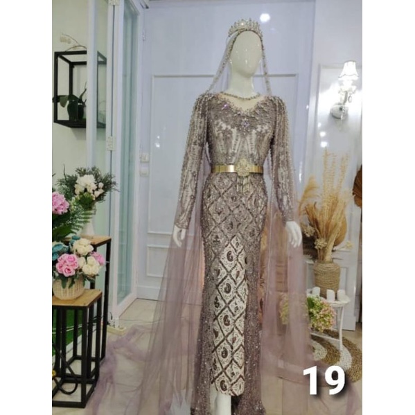 KEBAYA AKAD SUPER PREMIUN//KEBAYA MODERN TERBARU/KEBAYA DRES BEREKOR//GAUN  MEWAH //GAUN PENGANTEN // KEBAYA AKAD NIKAH