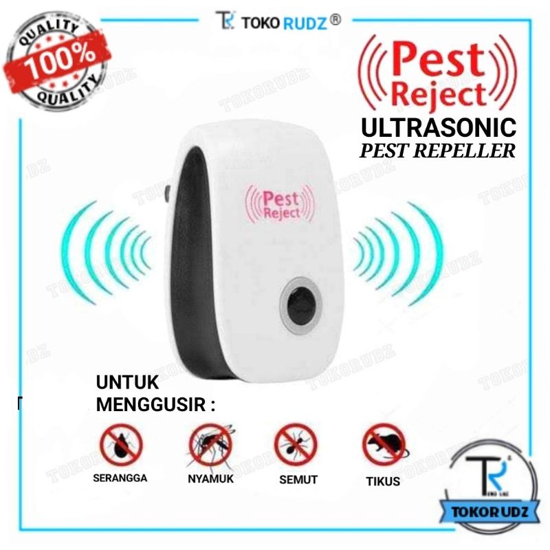 Alat Pengusir Nyamuk Lalat Tikus Kecoa Serangga PEST REJECT Ultrasonic Aman Tanpa Suara